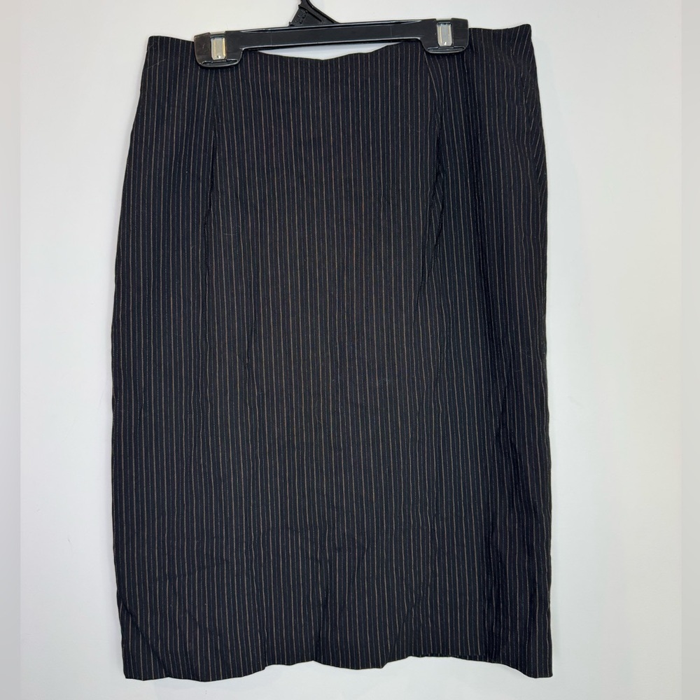 Yoana Baraschi Black Pinstripe origami pleated Pencil Skirt 4 made in USA - Picture 5 of 7